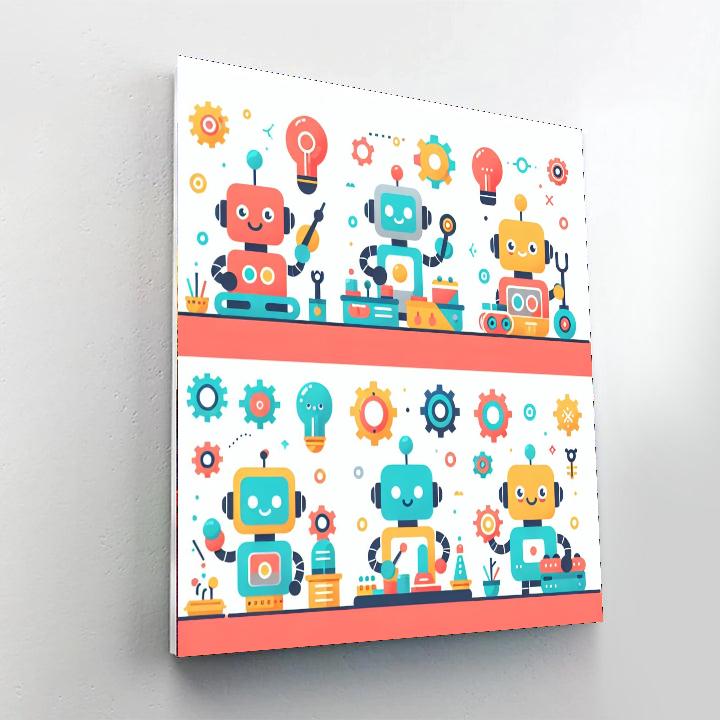 Inventive Robot Builders Paint By Numbers Art