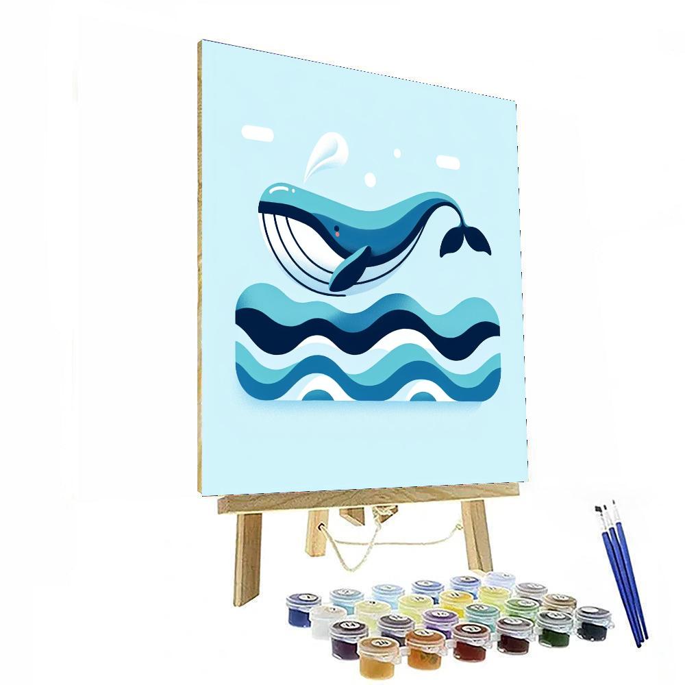 Whimsical Whale Voyage Painting Number Kit