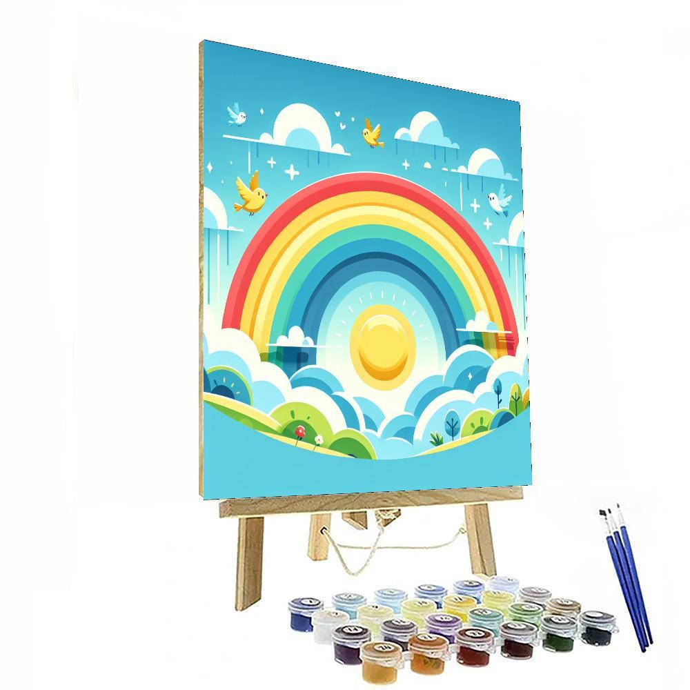 Bright Rainbow Skies Number Painting