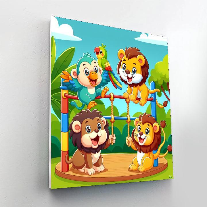 Friendly Jungle Gym Painting By Numbers Kit
