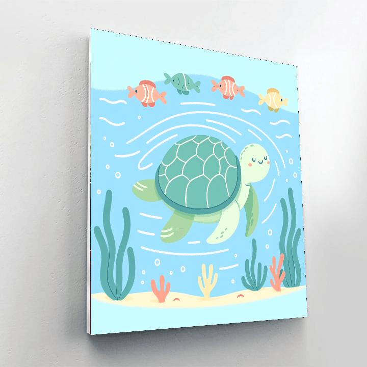 Twirling Turtle Number Painting