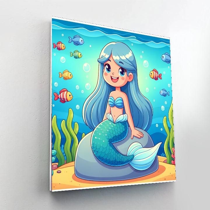 Sparkling Mermaid Number Painting