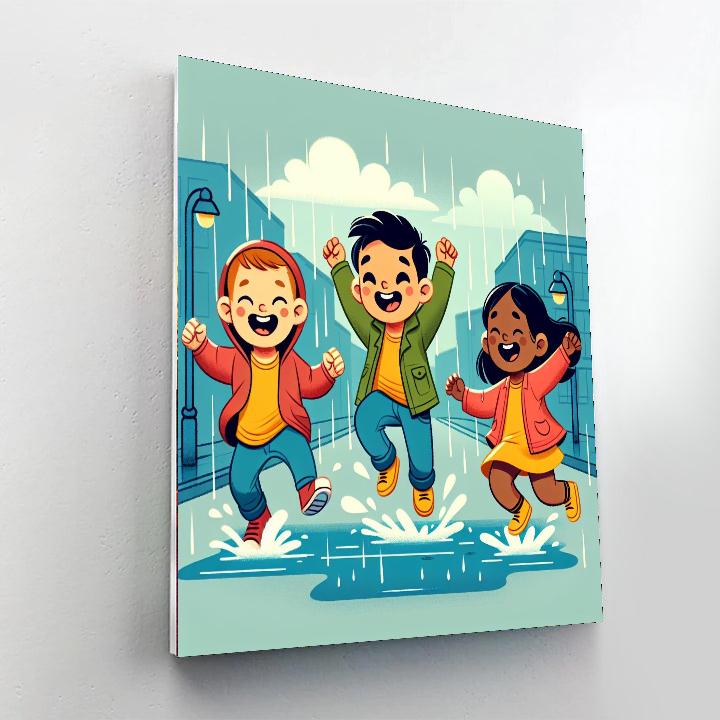 Rainy Day Puddle Jumpers Paint By Numbers Art