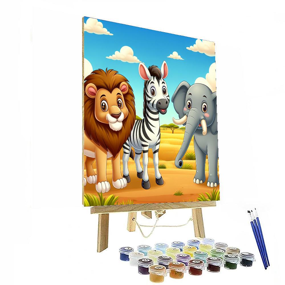 Colorful Safari Animals Numbered Painting Kits