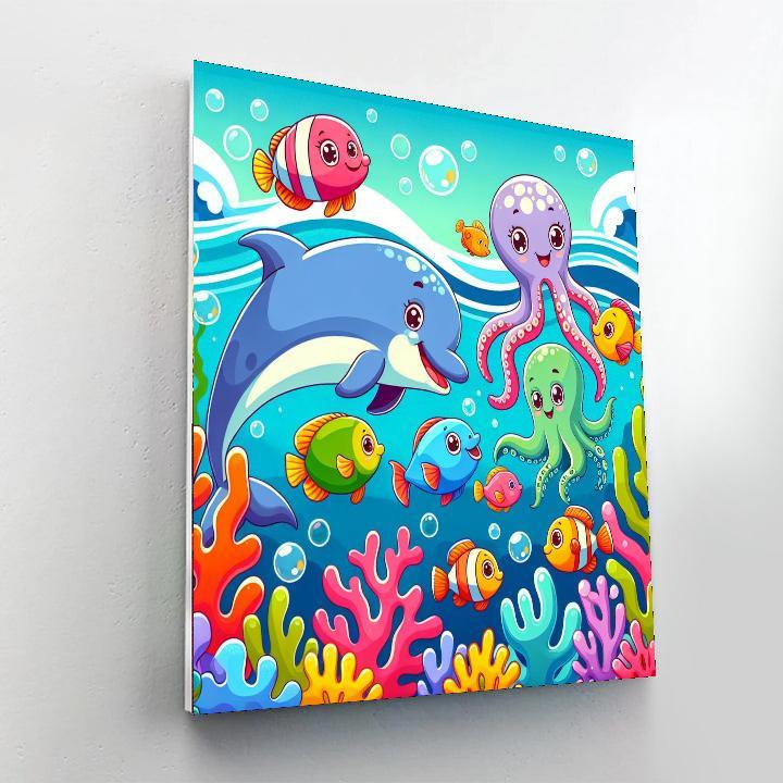 Cheerful Underwater Exploration Painting By Numbers Kit