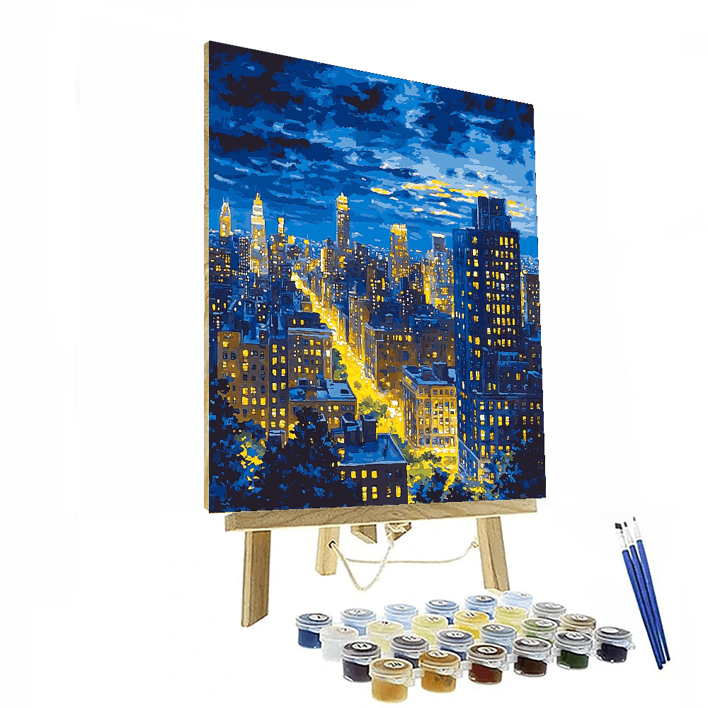 Edward Hopper Inspired City Lights Dreamscape  Paint By Numbers