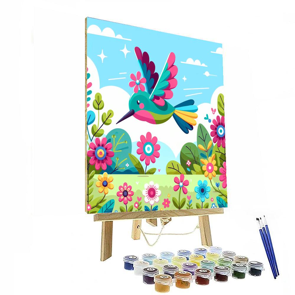 Happy Hummingbird's Garden Party Paint By Numbers Kits