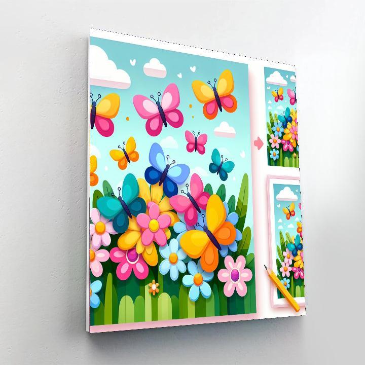 Brilliant Butterfly Ballet Number Painting