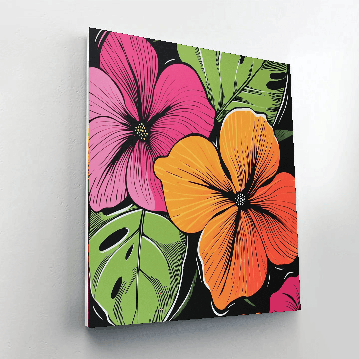 Andy Warhol Inspired Dynamic Floral Explosion  DIY Paint By Numbers