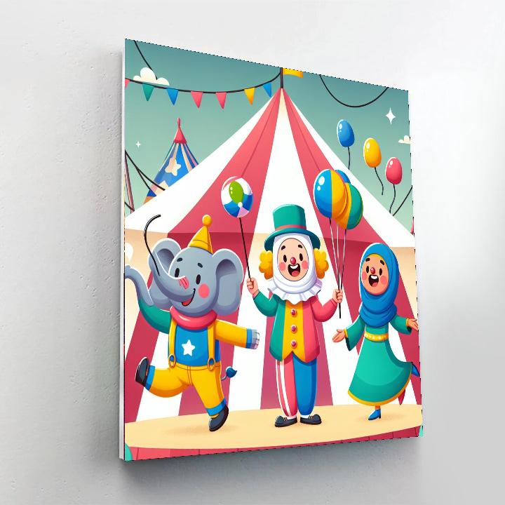 Happy Circus Show Painting By Numbers Kit