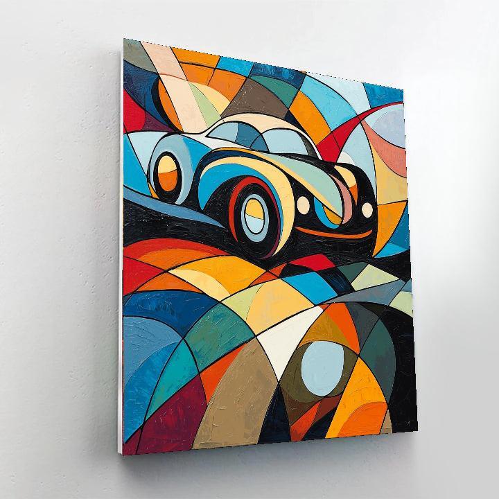 Picasso Inspired Retro Vehicle Adventure  Painting By Numbers Kit
