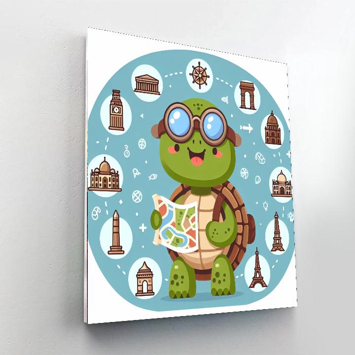 Time Travel Tortoise Number Painting