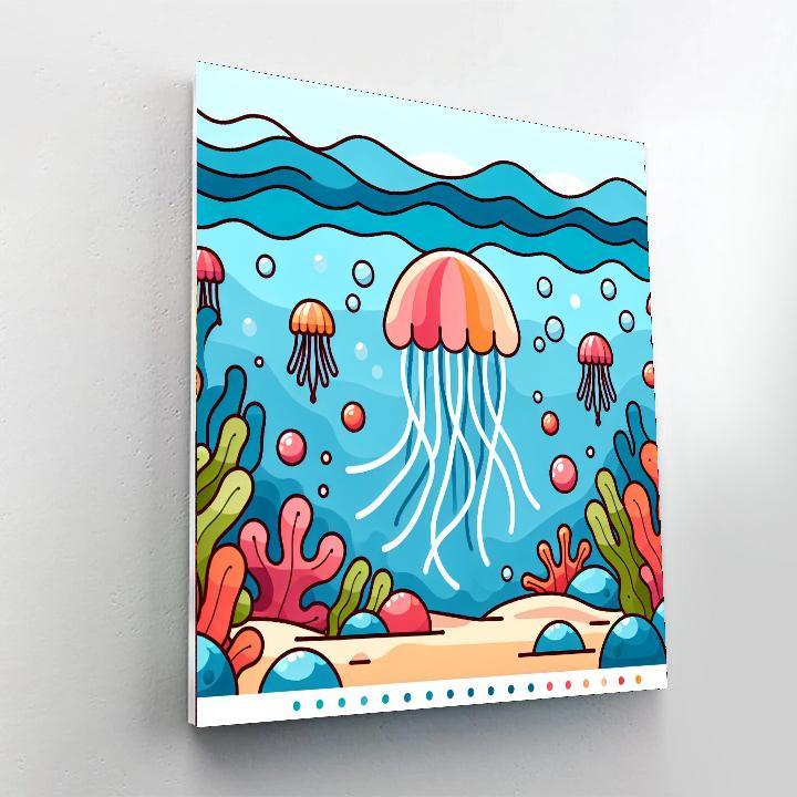 Jubilant Jellyfish Drift Painting By Numbers Kit