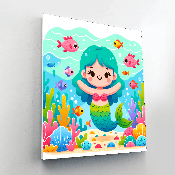 Little Mermaid's Lagoon Painting By Numbers Kit