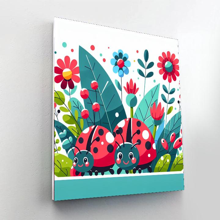 Lively Ladybug Landscape Numbered Painting Kits