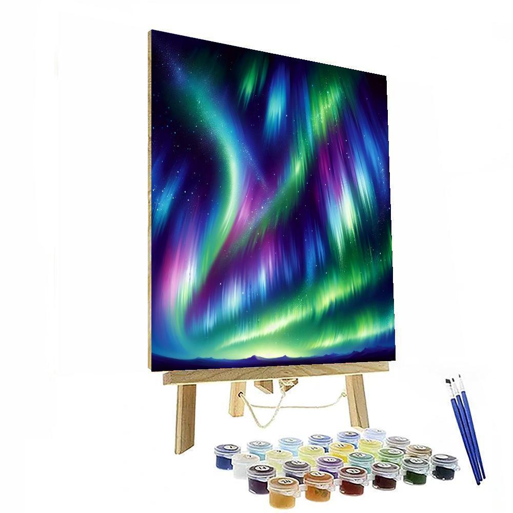 Celestial Northern Lights Display Numbered Painting Kits