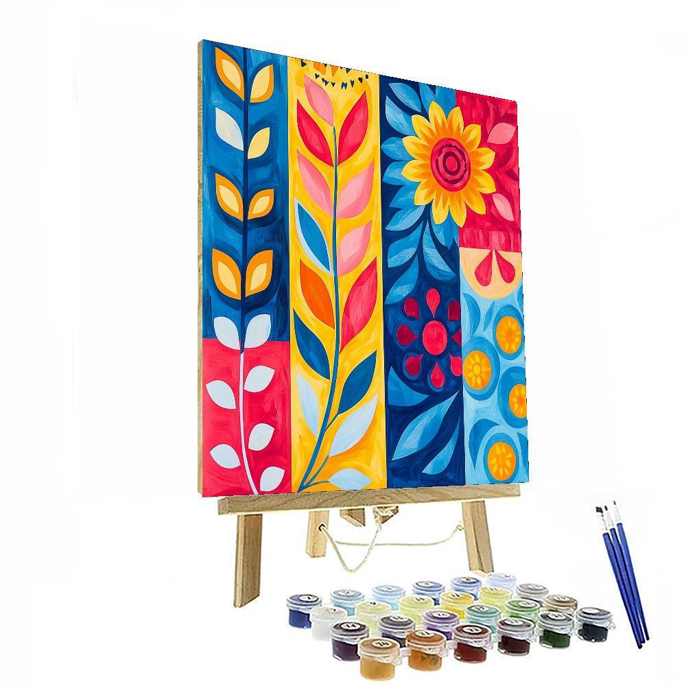 Folk Art Style Inspired Folk Art Fantasy  Painting By Numbers Kit