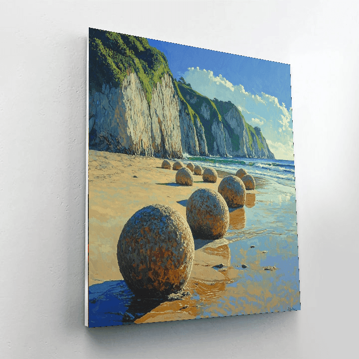Moeraki Boulders - New Zealand Paint By Numbers Art