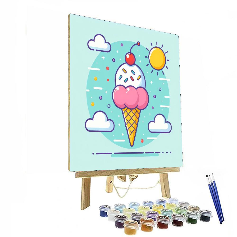 Sparkly Ice Cream Painting Number Kit