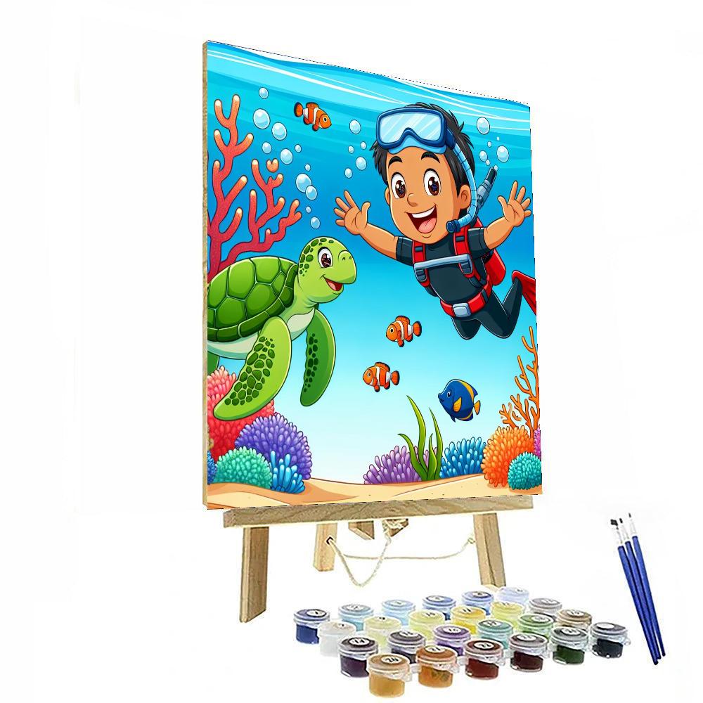 Ocean Wonders Dive Painting Number Kit