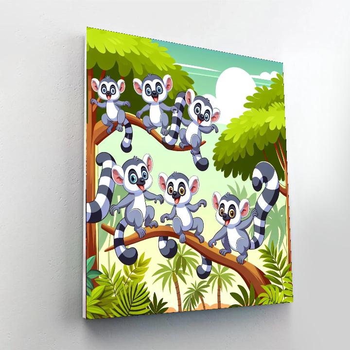 Laughing Lemurs Numbered Painting Kits