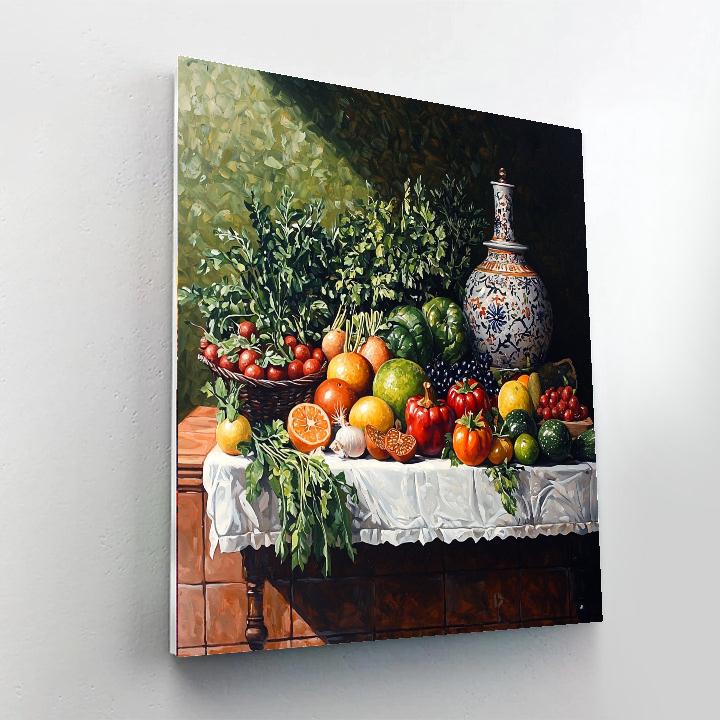 Juan Sánchez Cotán Inspired Colorful Garden Feast  Paint By Numbers