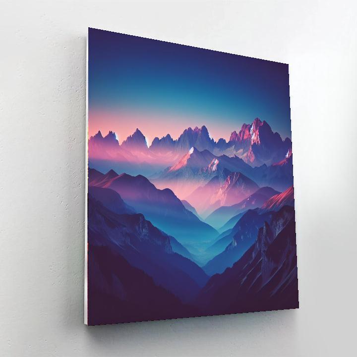 Quiet Alpine Dawn Painting Number Kit