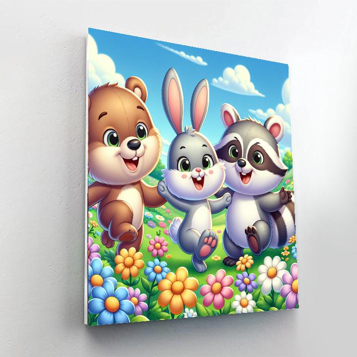 Animal Friends Day Out Paint By Numbers Art