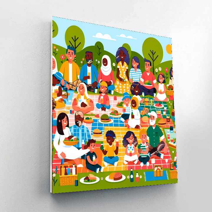 Lively Summer Picnic Number Painting