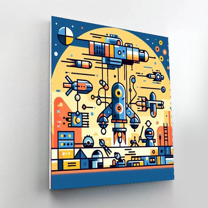 Robot Rescue Squad Painting By Numbers Kit