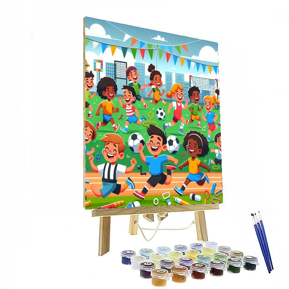 Energetic Sports Day Painting By Numbers Kit