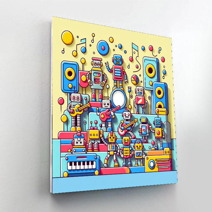 Robot Rock 'n' Roll Number Painting