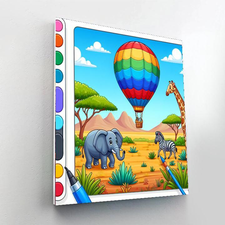 Balloon Safari Surprise DIY Paint By Numbers
