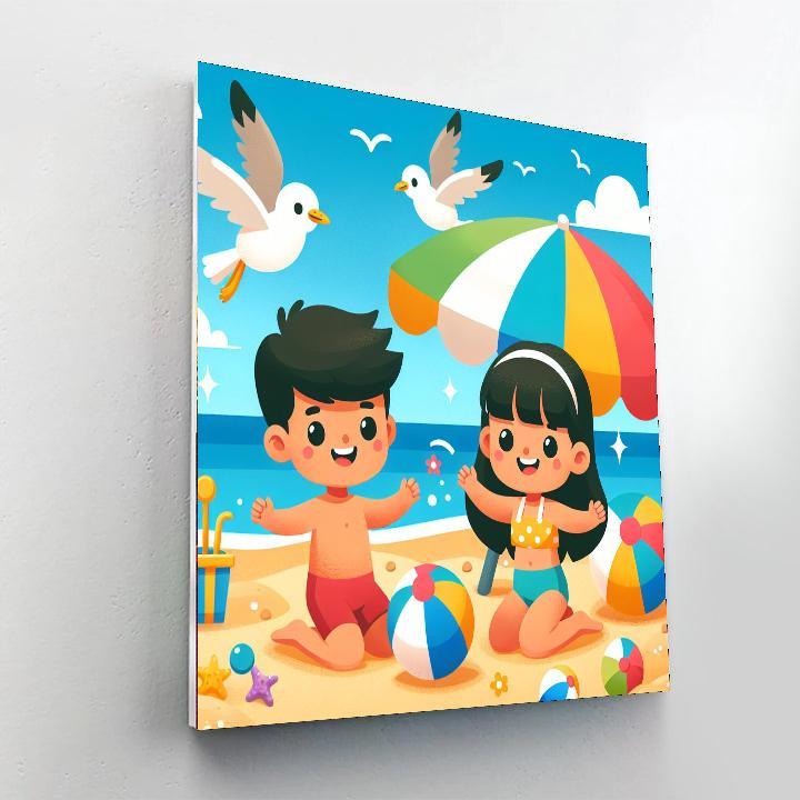 Sunny Adventure At The Beach Paint By Numbers Kits