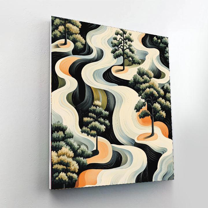 M.C. Escher Inspired Cascading Patterns  Number Painting