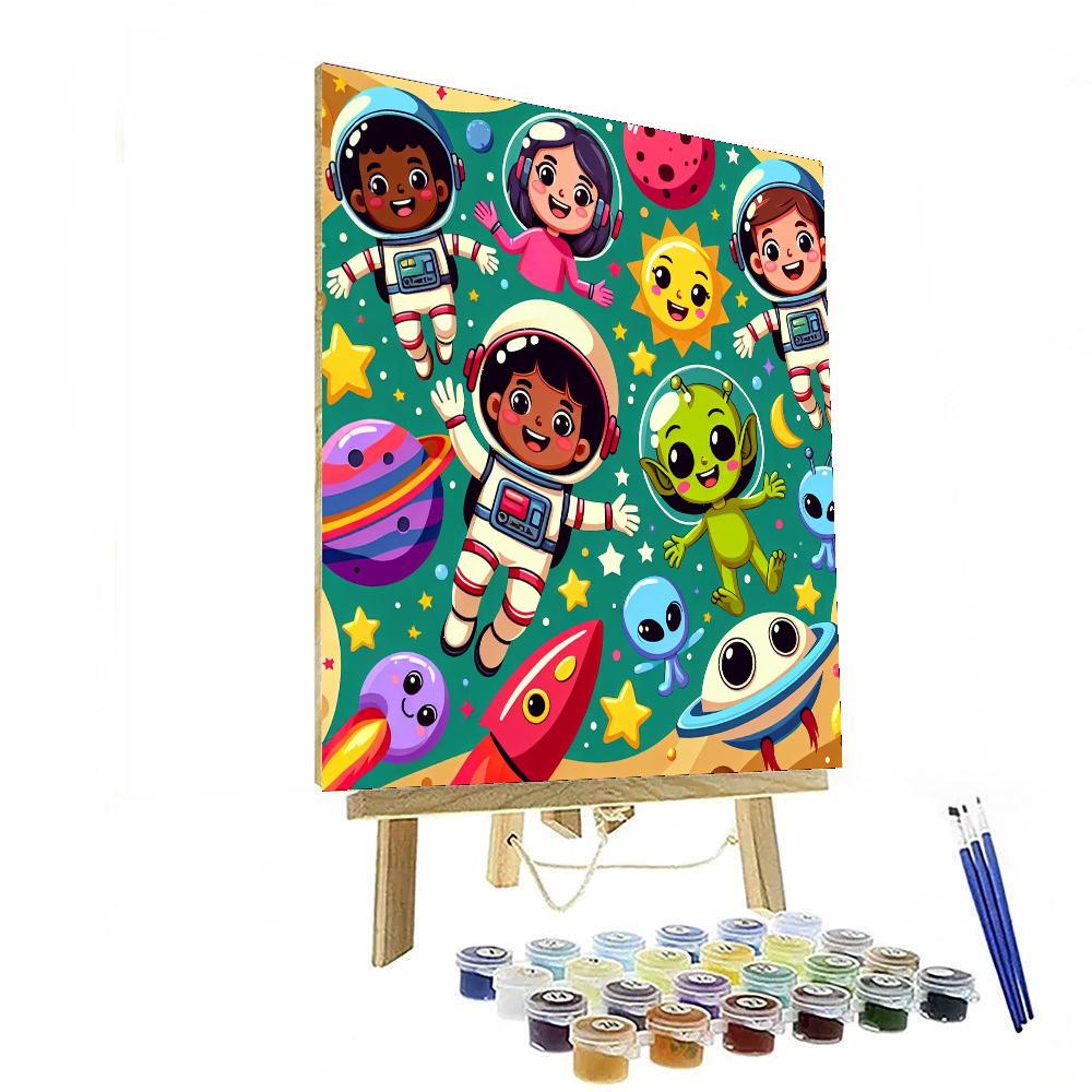 Whimsical Space Journey Painting Number Kit
