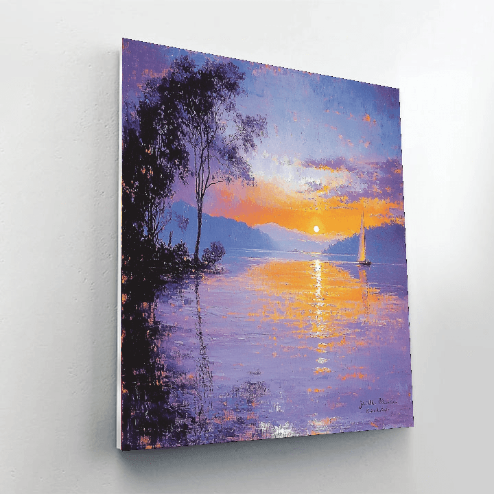 J.M.W. Turner Inspired Twilight By The Lake  Paint By Numbers Art