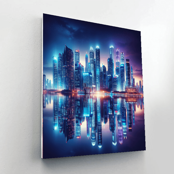 Captivating City Reflections Numbered Painting Kits