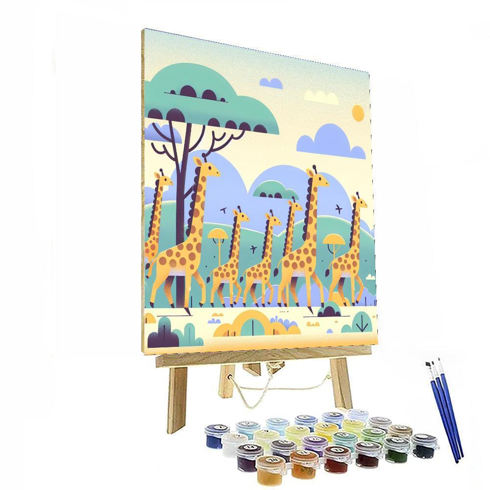 Gentle Giant Giraffe Safari Numbered Painting Kits