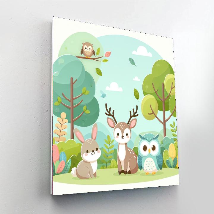 Enchanted Woodland Animals Painting Number Kit
