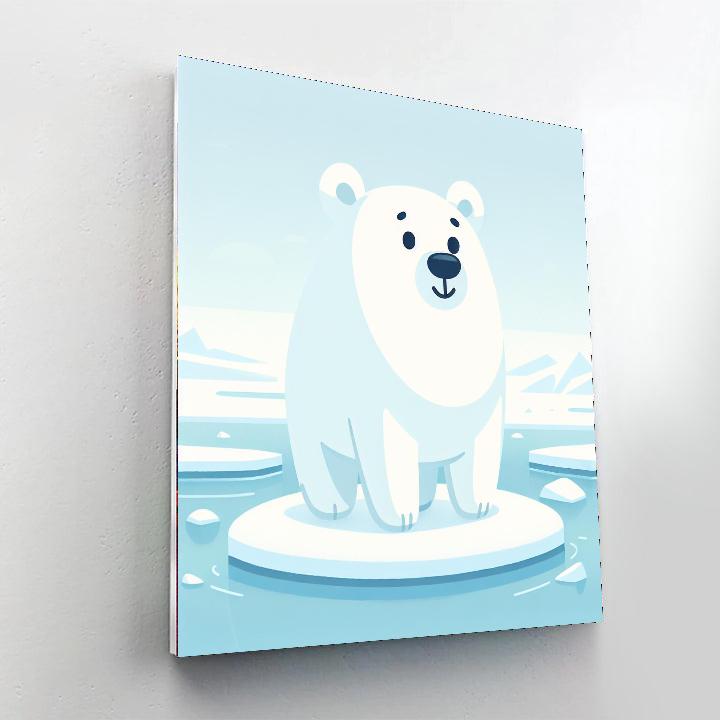 Cheerful Polar Bear Number Painting