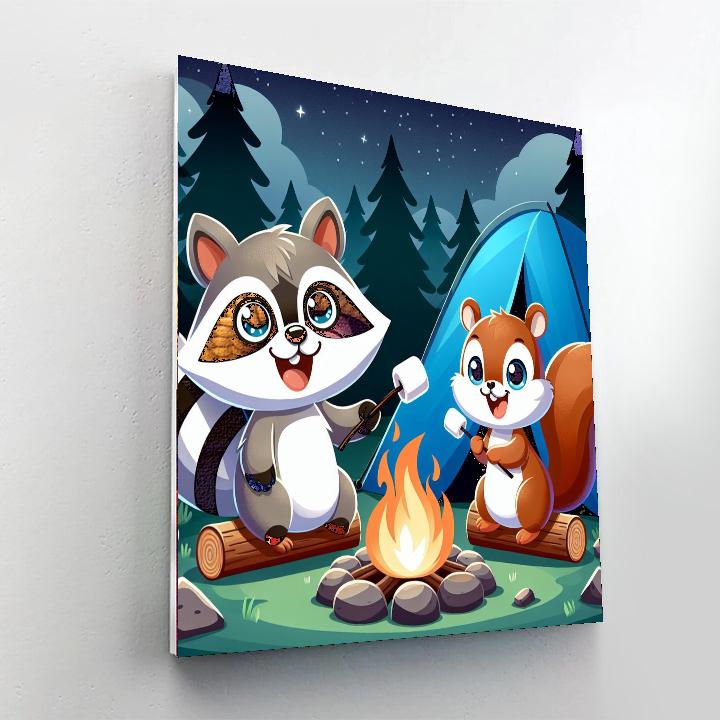 Cute Critter Campout Paint By Numbers