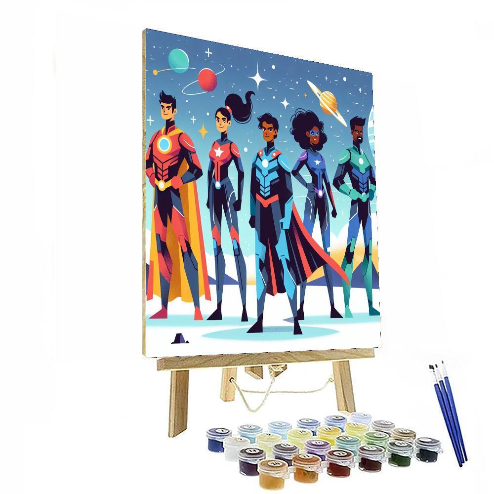 Galaxy Superhero Team Numbered Painting Kits