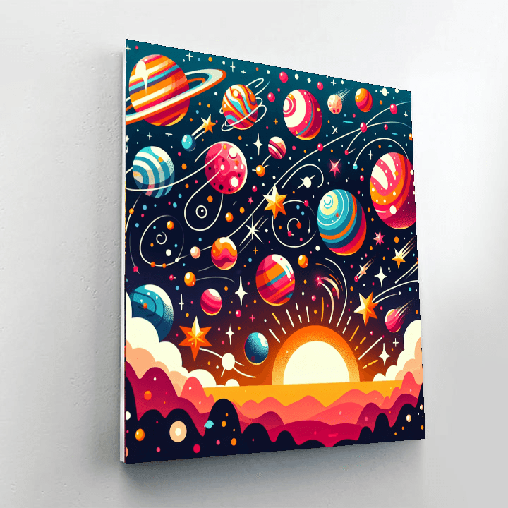 Groovy Galaxy Number Painting
