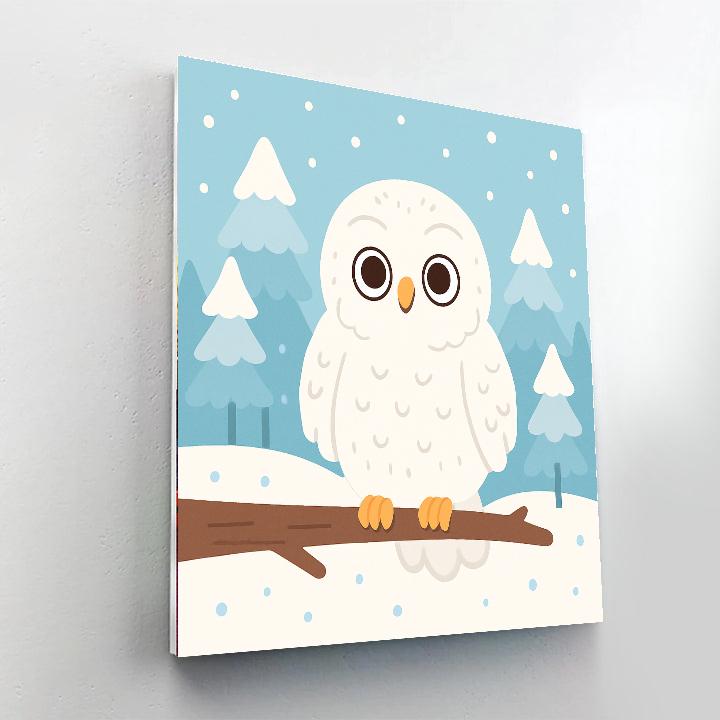 Sweet Snowy Owl Paint By Numbers