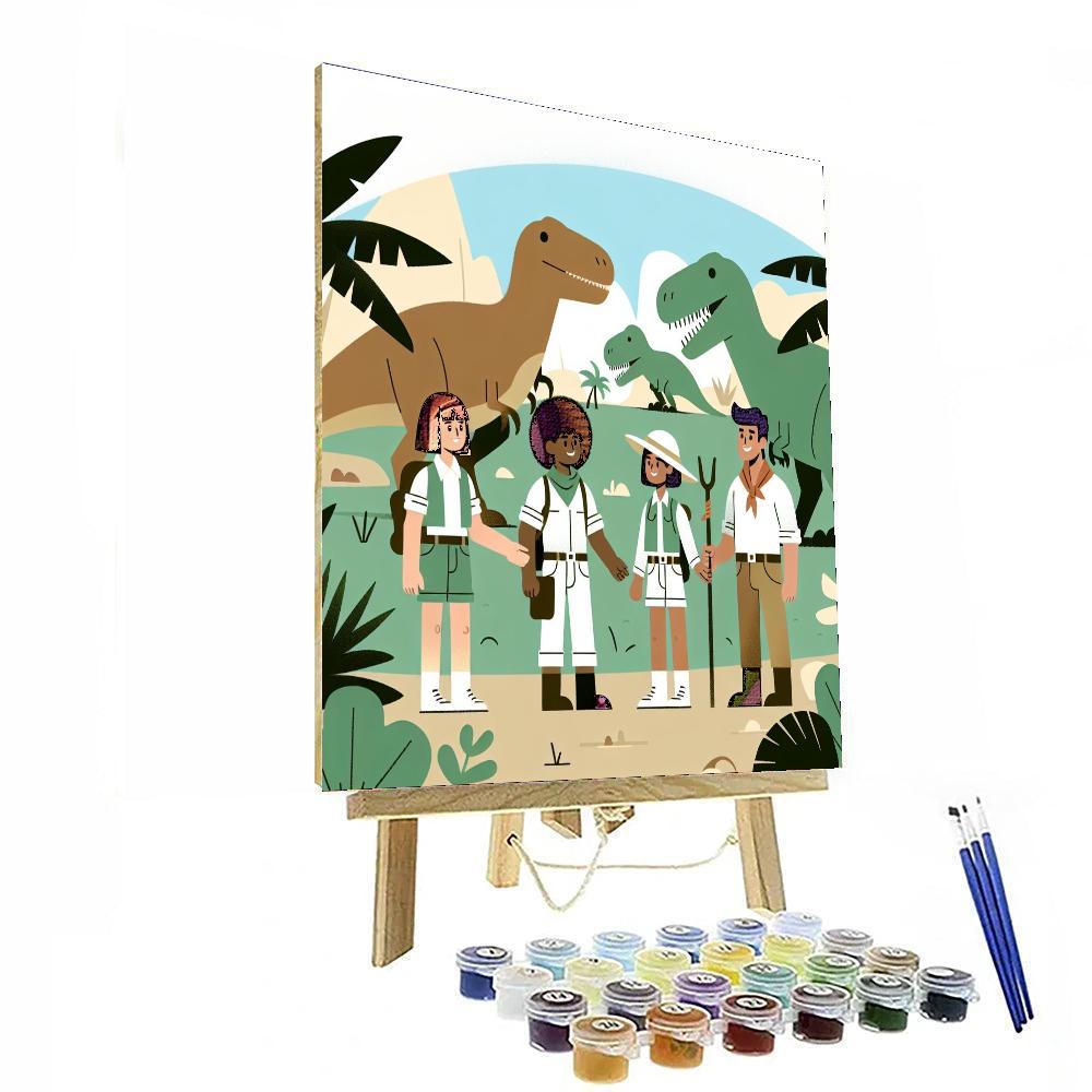 Daring Dinosaur Explorers Paint By Numbers Art