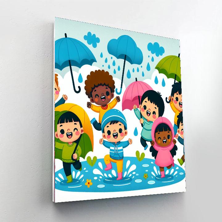 Cheery Rainy Day Numbered Painting Kits