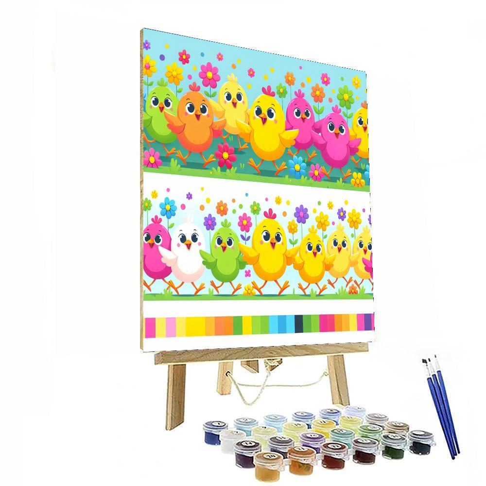 Chirpy Chick Parade Paint By Numbers
