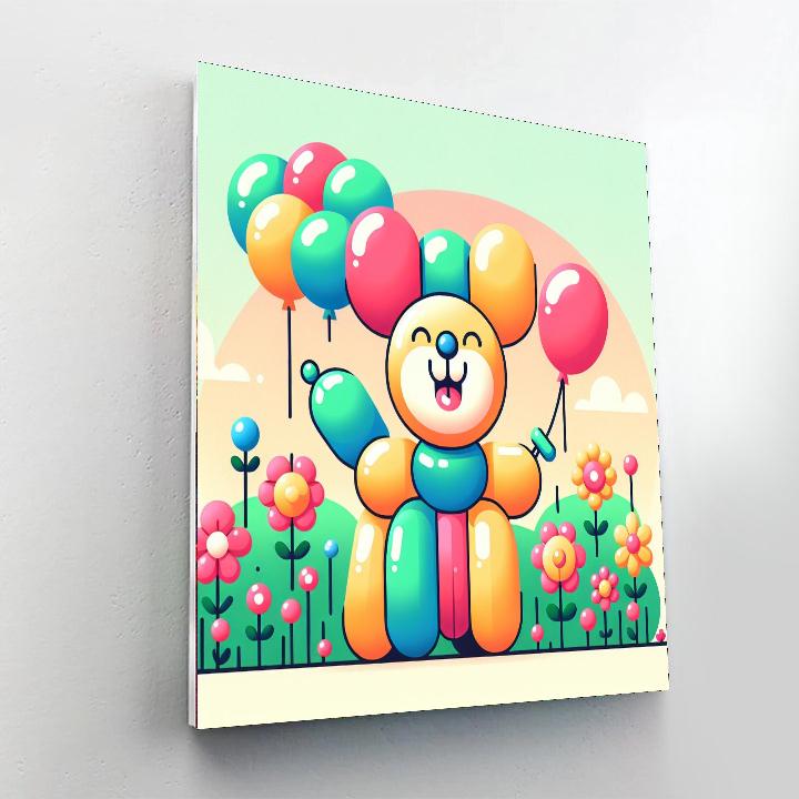 Happy Balloon Dog Numbered Painting Kits