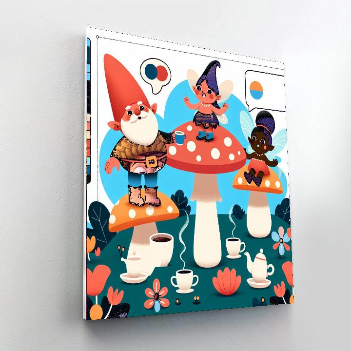 Twirling Toadstool Tea Party Numbered Painting Kits